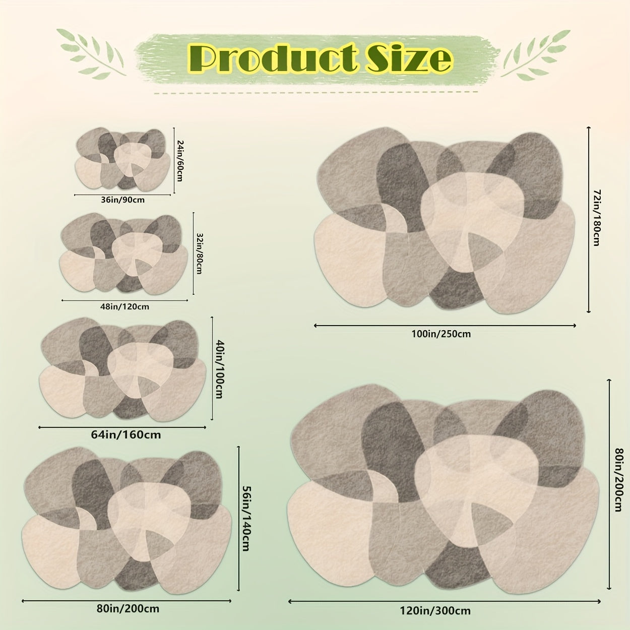 Irregularly Designed Pattern Carpet | Machine Washable, Rubber Backing, Polyester, Suitable For Various Rooms And Scenarios, Available In Multiple Sizes