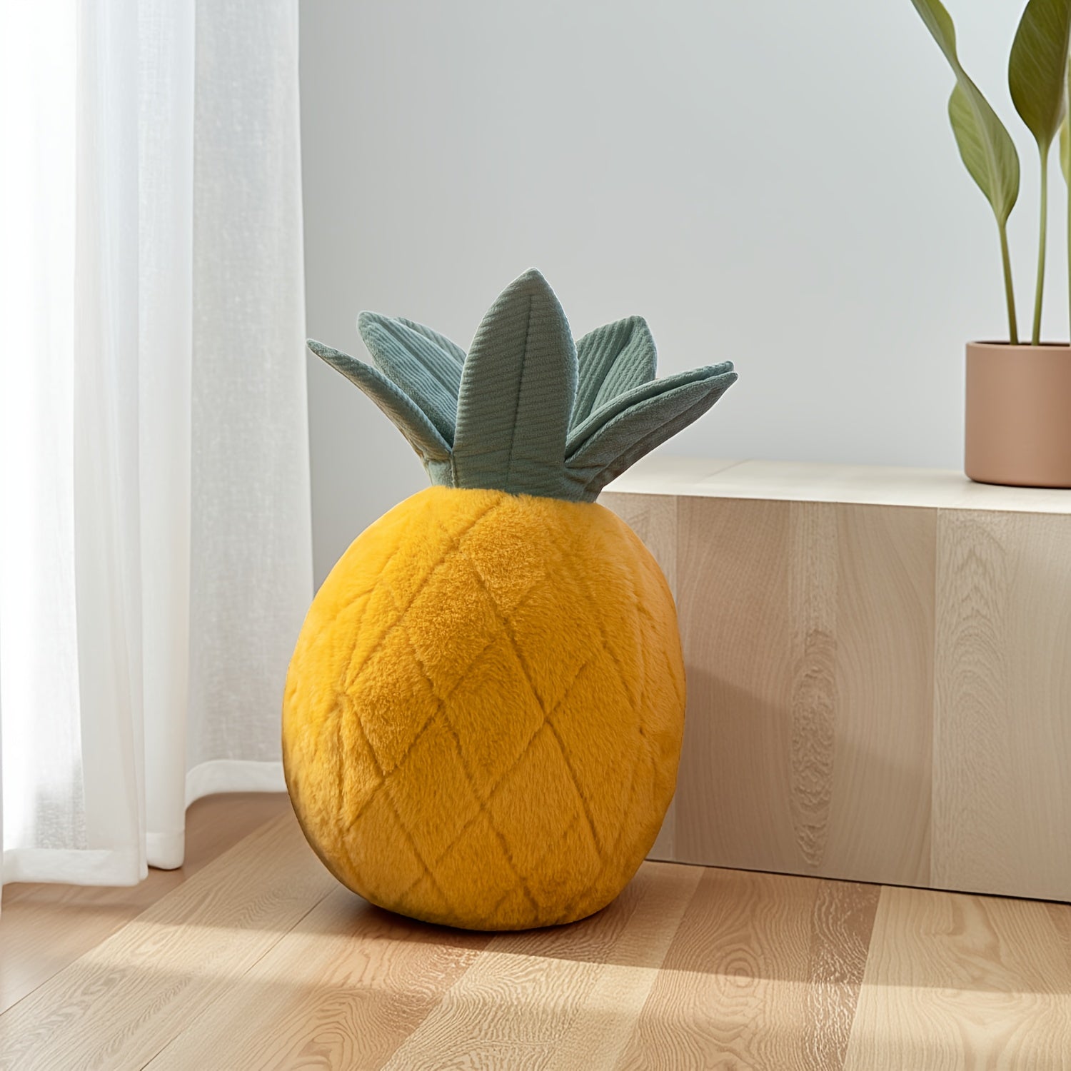 1 Pack Pineapple Shaped Throw Pillow, Plump Filled, 11.5x9.5 Inches Modern Decorative Pillow For Sofa, Bed And Chair Perfect For Living Room Decor Gifting