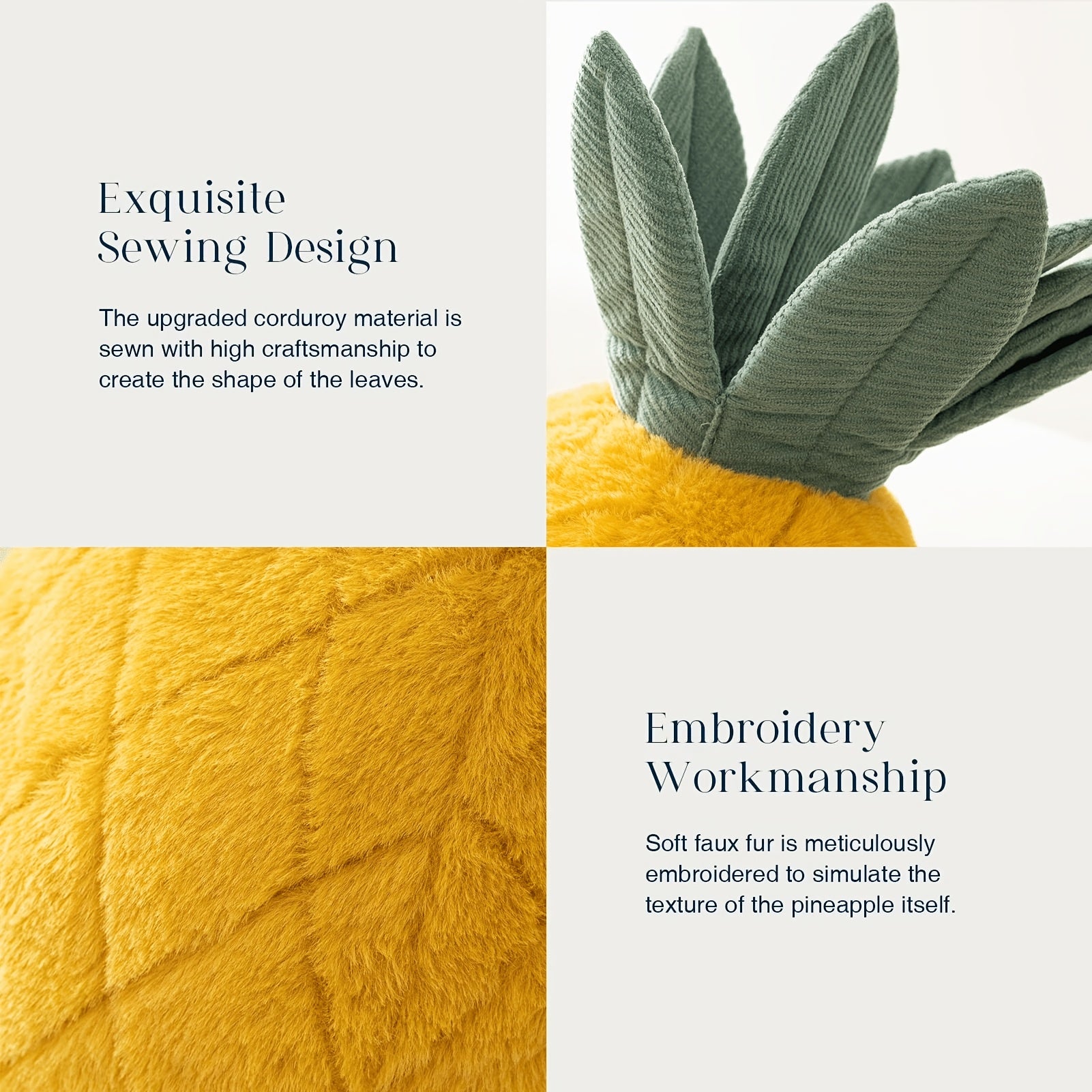 1 Pack Pineapple Shaped Throw Pillow, Plump Filled, 11.5x9.5 Inches Modern Decorative Pillow For Sofa, Bed And Chair Perfect For Living Room Decor Gifting