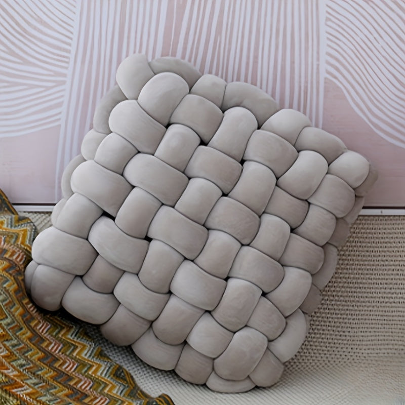 Two Twisted Braided Throw Pillows, Sofa Living Room Home Decoration Cushions, Square Office Throw Pillow Cushions, Tatami Lazy Sofa Throw Pillow Cushions, Knotted Plush Throw Pillow Cushions