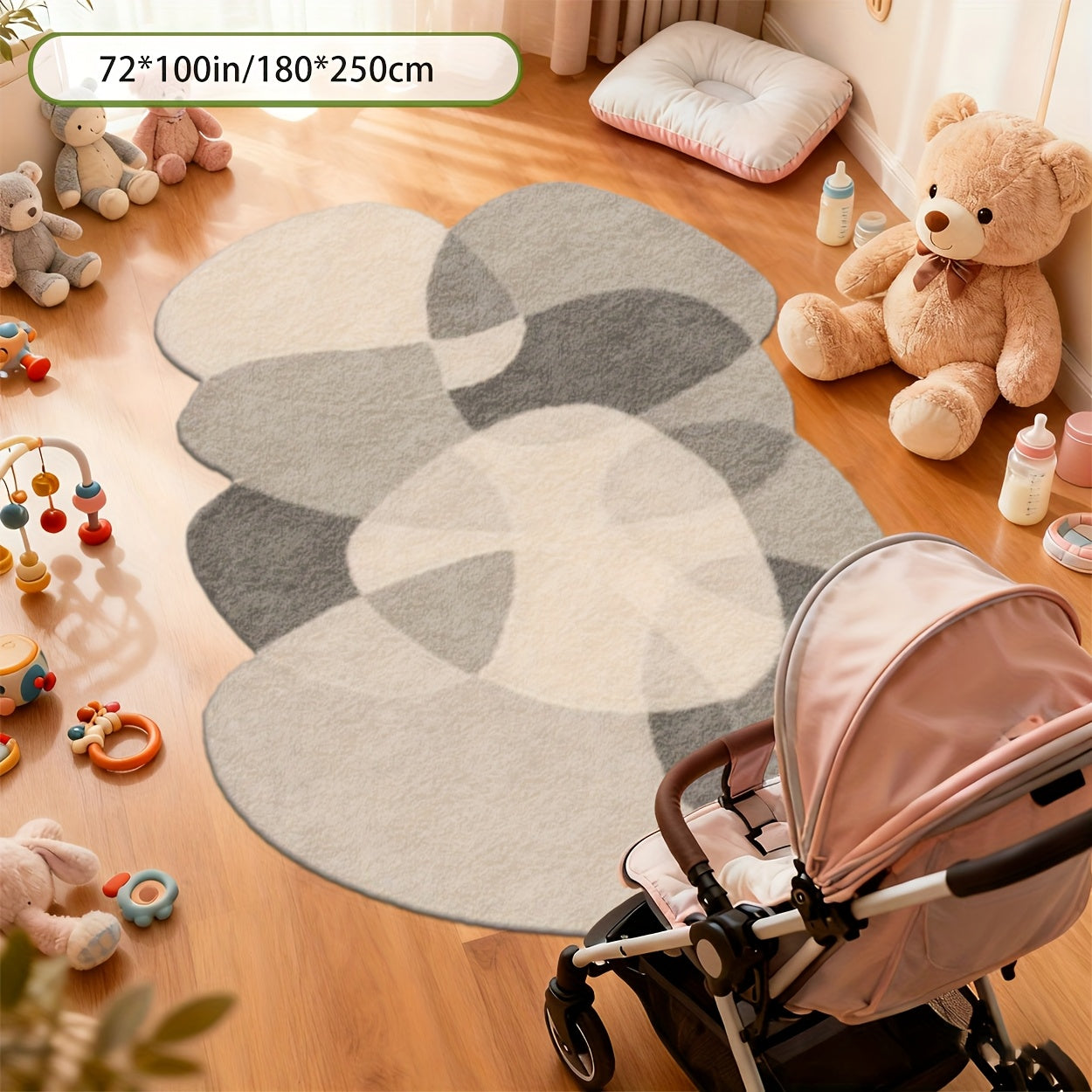 Irregularly Designed Pattern Carpet | Machine Washable, Rubber Backing, Polyester, Suitable For Various Rooms And Scenarios, Available In Multiple Sizes