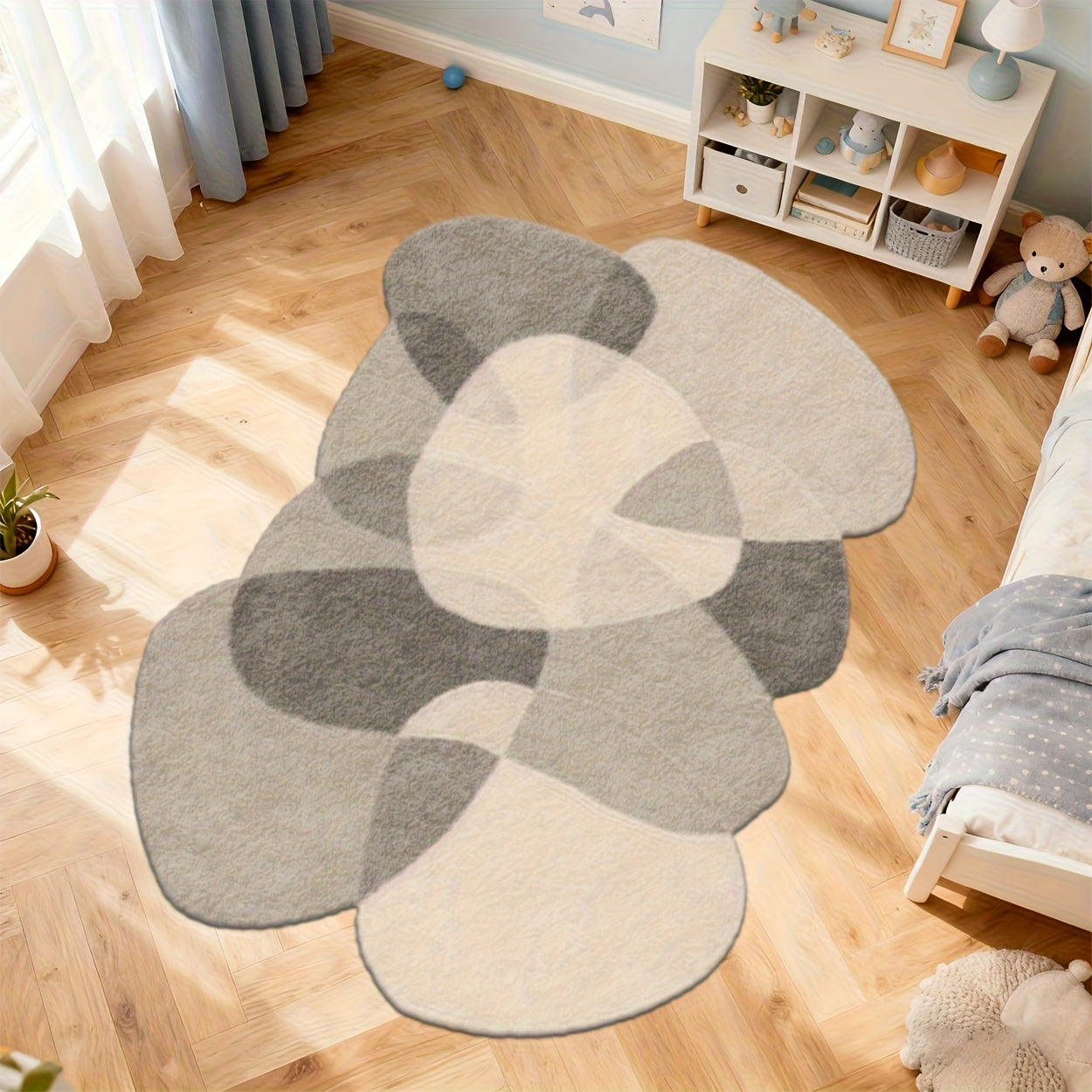 Irregularly Designed Pattern Carpet | Machine Washable, Rubber Backing, Polyester, Suitable For Various Rooms And Scenarios, Available In Multiple Sizes