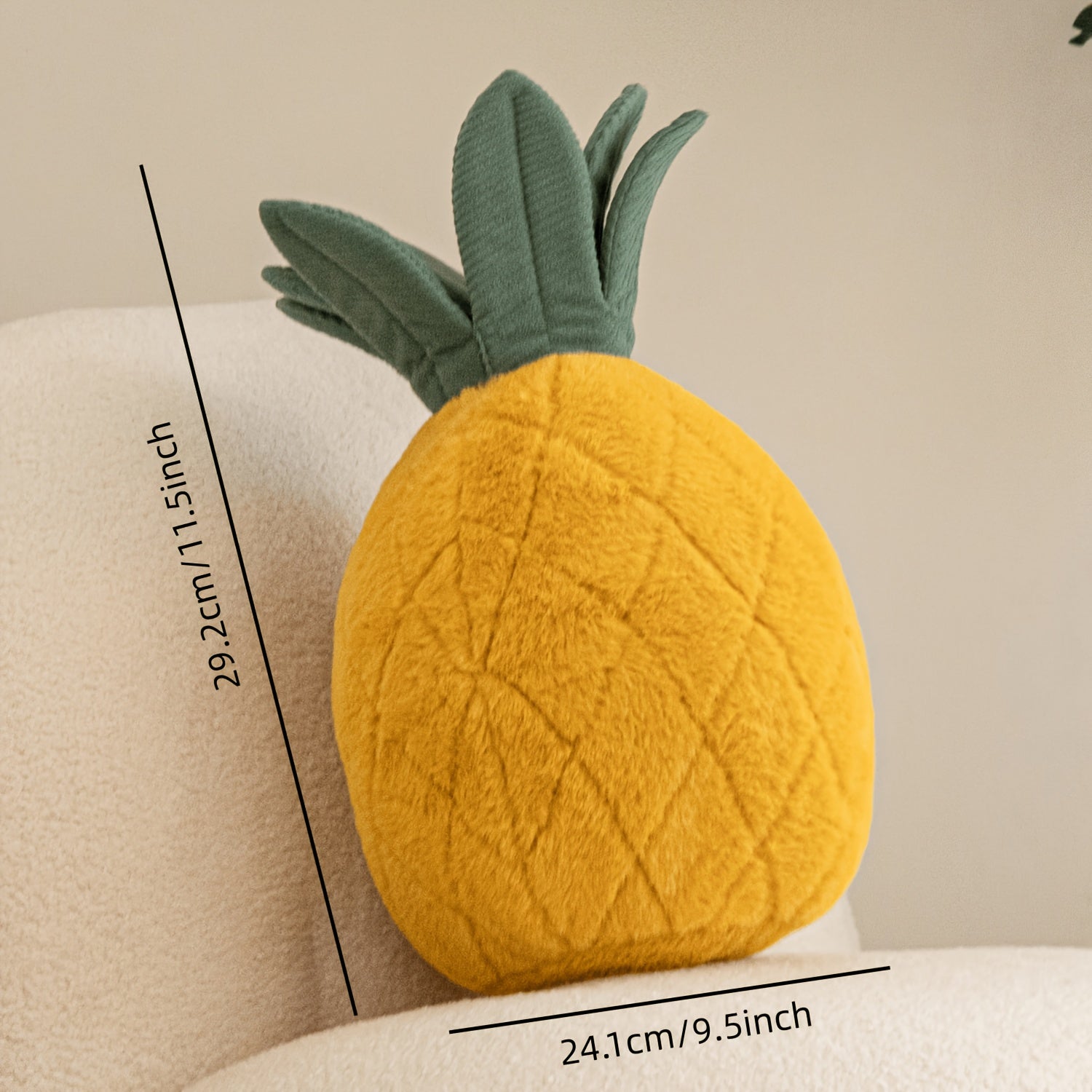 1 Pack Pineapple Shaped Throw Pillow, Plump Filled, 11.5x9.5 Inches Modern Decorative Pillow For Sofa, Bed And Chair Perfect For Living Room Decor Gifting