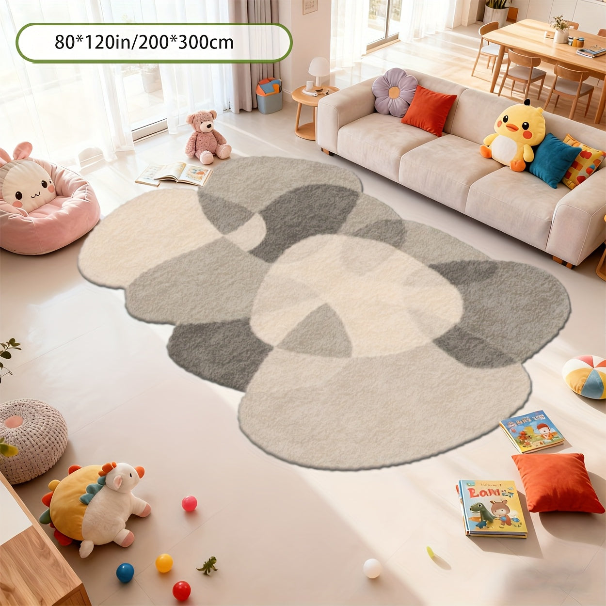 Irregularly Designed Pattern Carpet | Machine Washable, Rubber Backing, Polyester, Suitable For Various Rooms And Scenarios, Available In Multiple Sizes