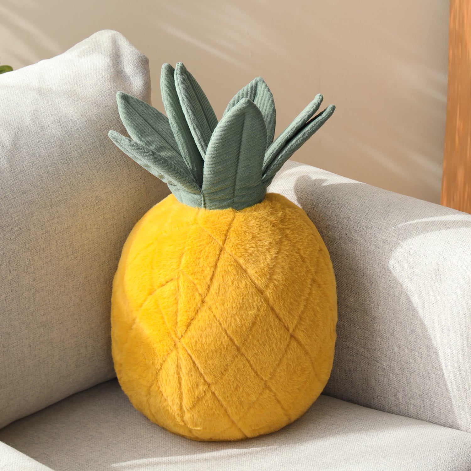 1 Pack Pineapple Shaped Throw Pillow, Plump Filled, 11.5x9.5 Inches Modern Decorative Pillow For Sofa, Bed And Chair Perfect For Living Room Decor Gifting