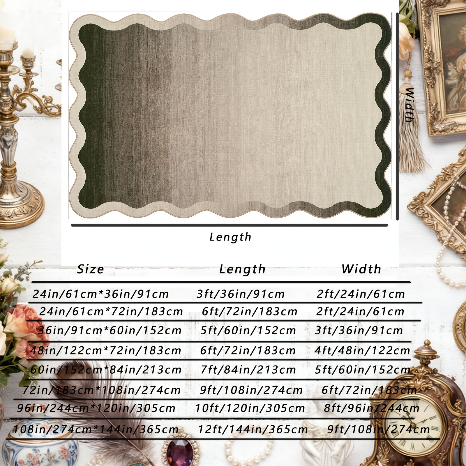 1pc of Contemporary Abstract Carpet Suitable for The Living Room, Featuring a Washable Wavy Edge. This Modern Artistic Floor Mat Is Designed for Bedrooms, with a Soft Low Pile And Non-Slip Properties. It Includes a Scalloped Border